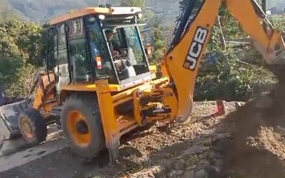 Der Bagger baggert